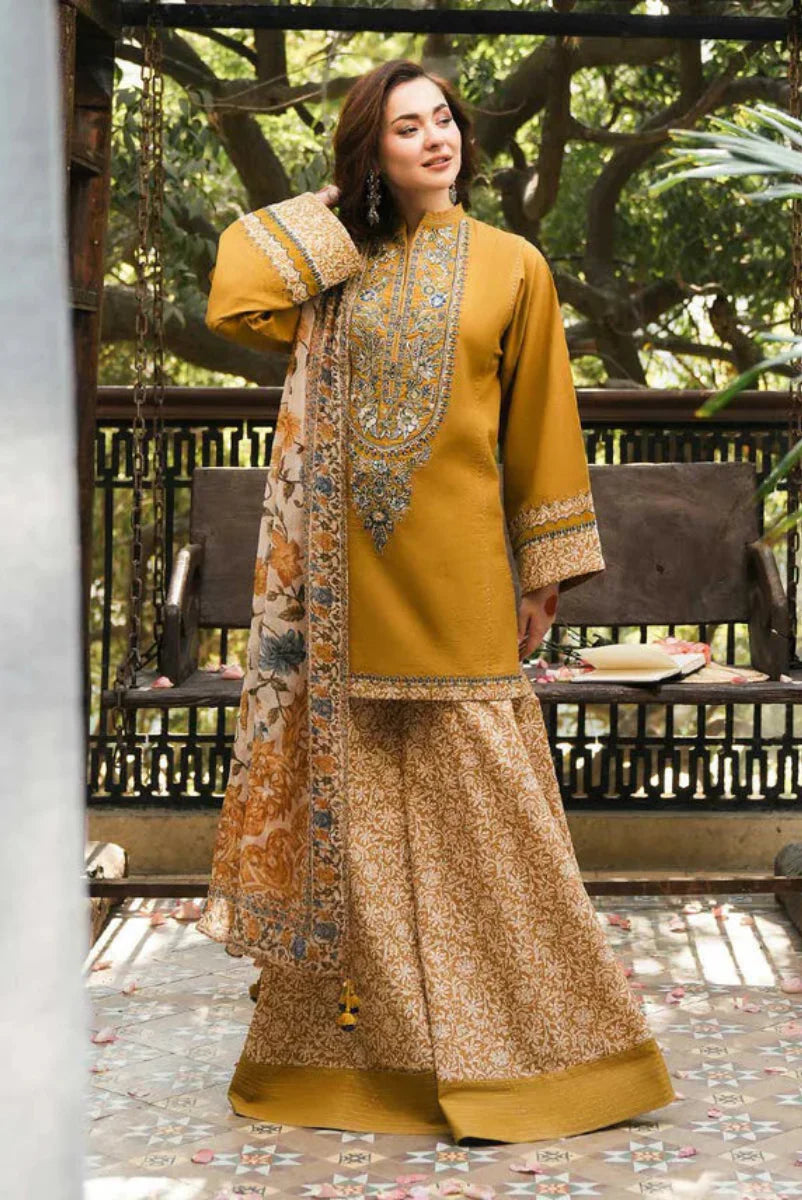 03-Piece Lawn Suit With Embroidery - Ready To Wear